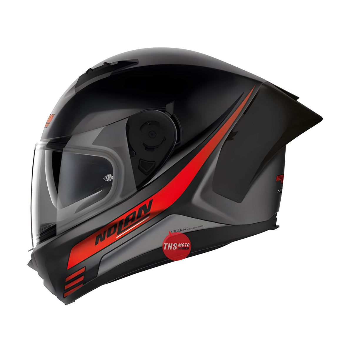Casco moto per guida sportiva colore nero rosso taglia m