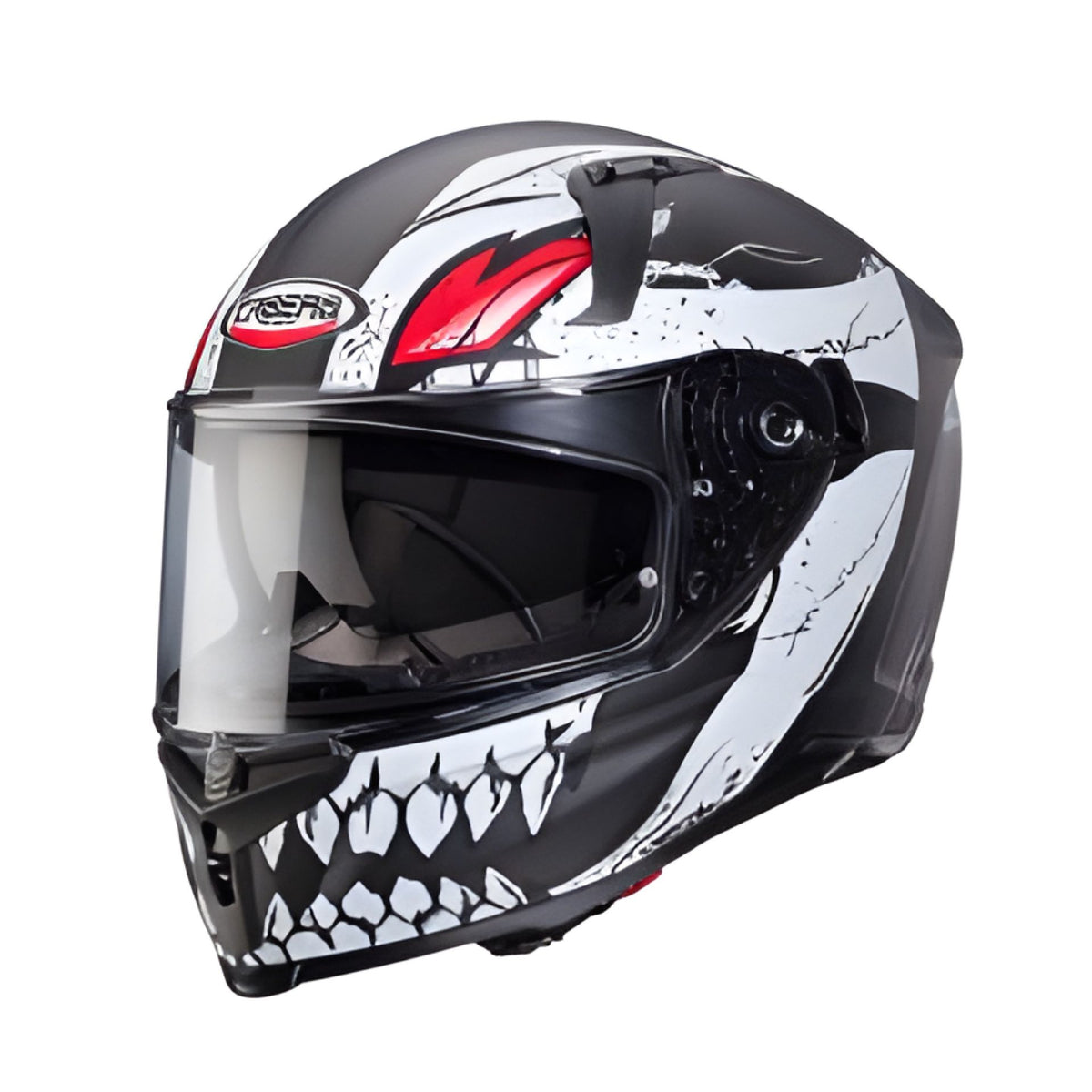 Casco moto per guida sportiva colore bianco rosso grigio taglia s