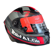 Casco integrale nero, grigio e rosso Nolan