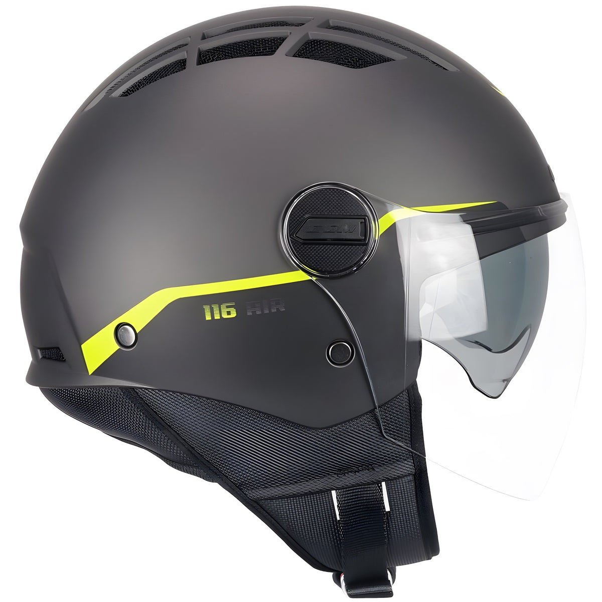 Casco moto per uso estivo colore giallo fluo taglia s