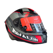 Casco integrale nero, grigio e rosso Nolan