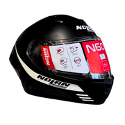 Casco moto integrale nero opaco e bianco Nolan