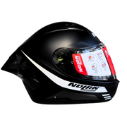 Casco moto integrale nero opaco e bianco Nolan