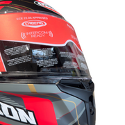 Casco integrale nero, grigio e rosso Nolan