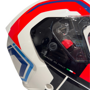 Casco modulare per moto bianco, nero, rosso e blu Caberg