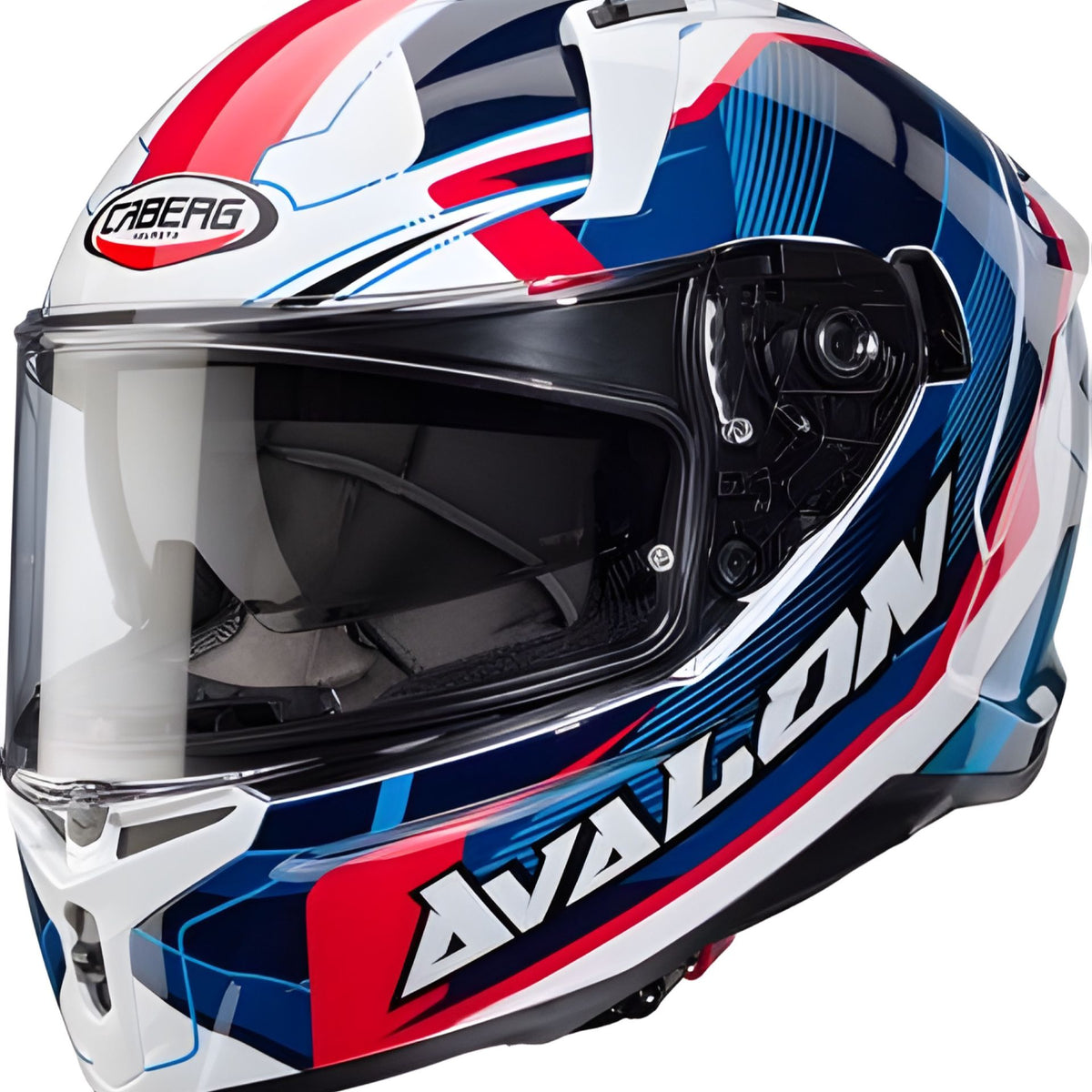 Casco moto per uso urbano colore bianco rosso blu taglia m