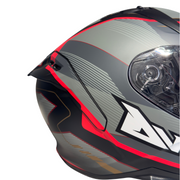 Casco integrale nero, grigio e rosso Nolan