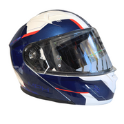 Casco modulare moto e scooter bianco blu rosso Mph