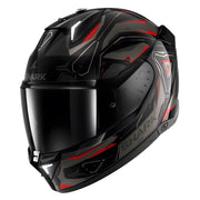 Casco moto per guida sportiva colore nero rosso antracite taglia s