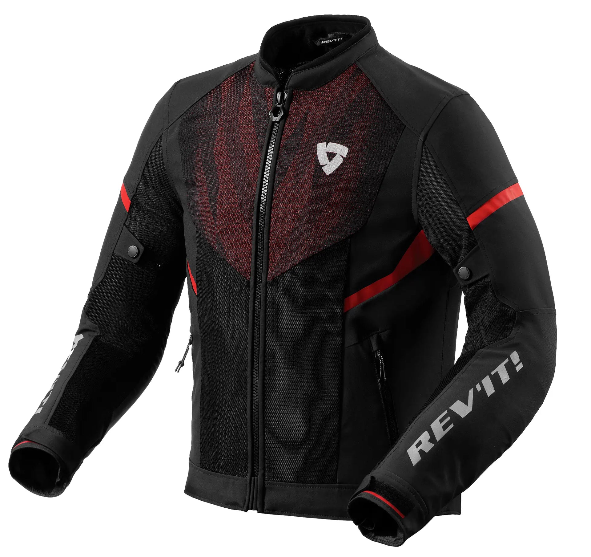 Giacca moto per uso estivo colore nero rosso neon taglia s