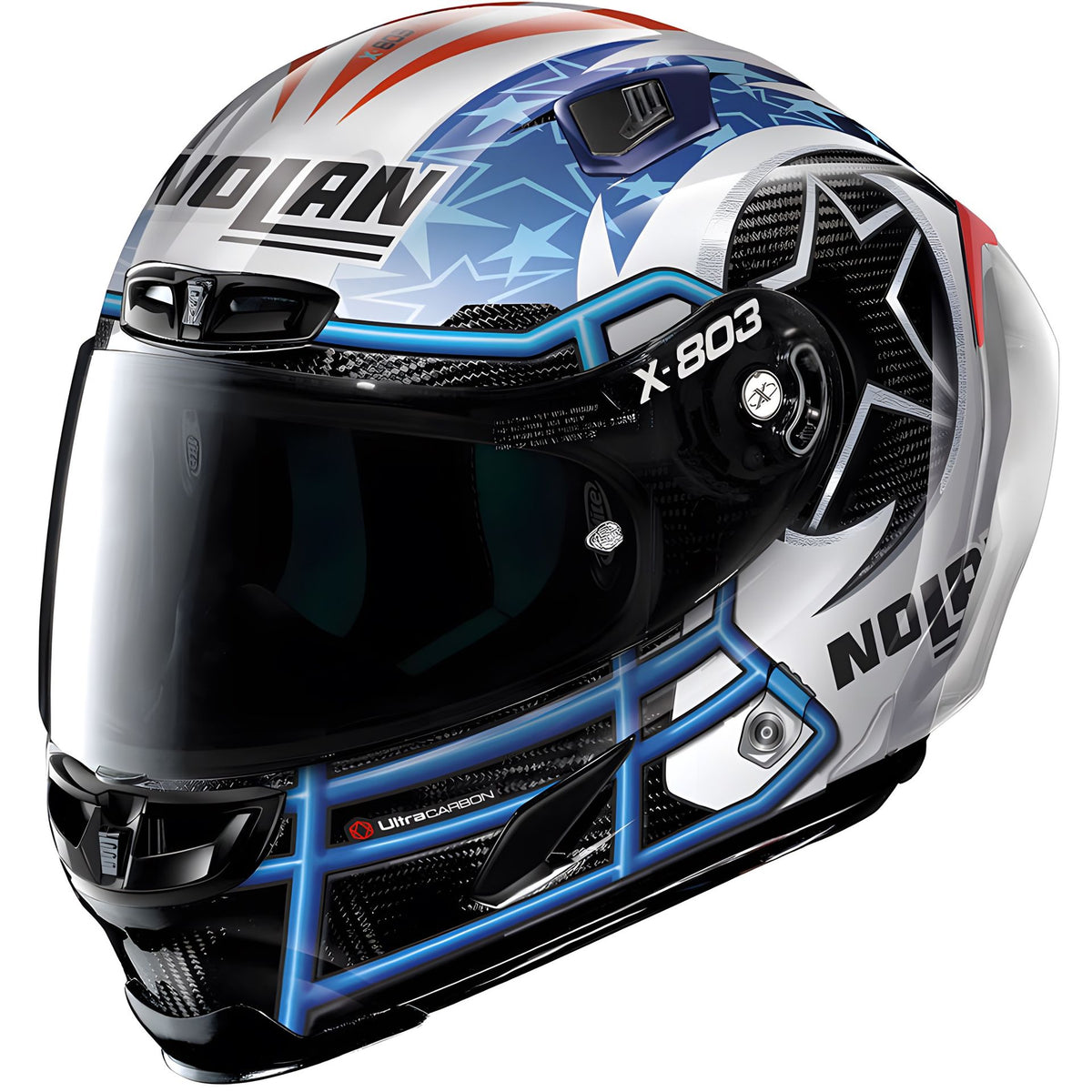 Casco moto per guida sportiva colore carbonio
